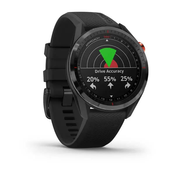 Garmin Approach S62 GPS Golf Watch in black with colourized face.